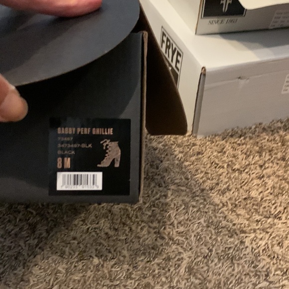 Frye gabby perforated suede lace up booties open toe size 8 - Picture 6 of 6